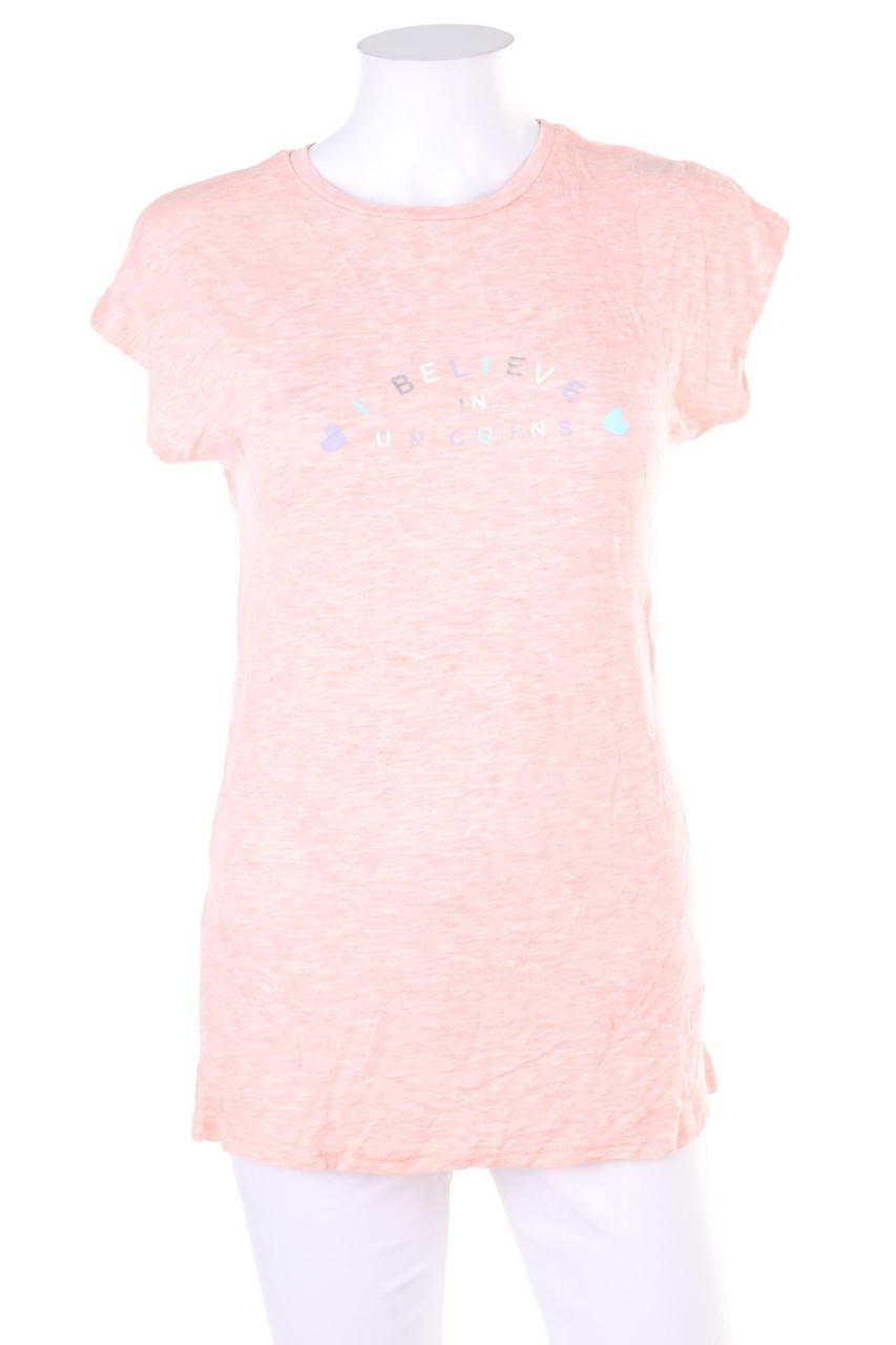 YES OR NO - Kurzarm-Shirt aus Viskose mit Statement-Print - XS