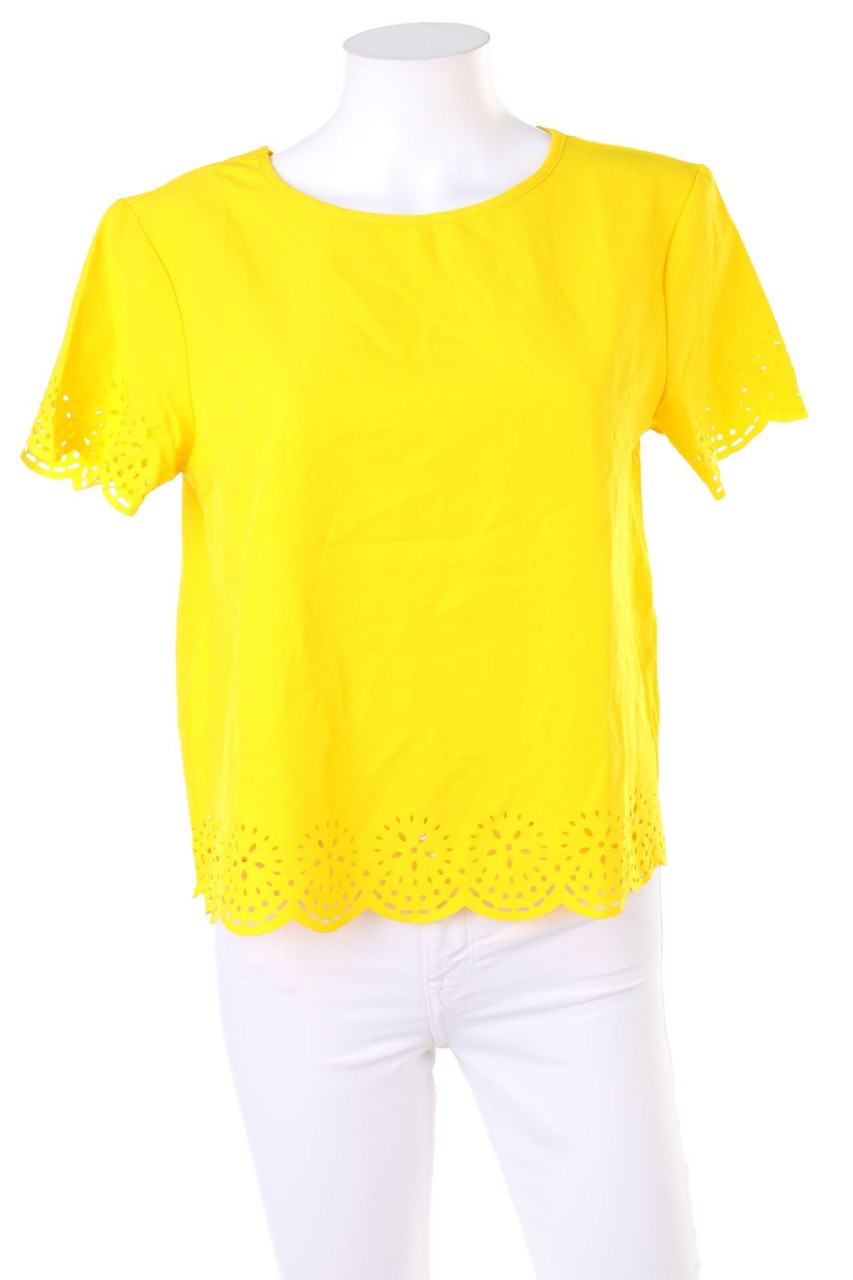 SHEIN - Kurzarm-Bluse mit Muschelsaum - M