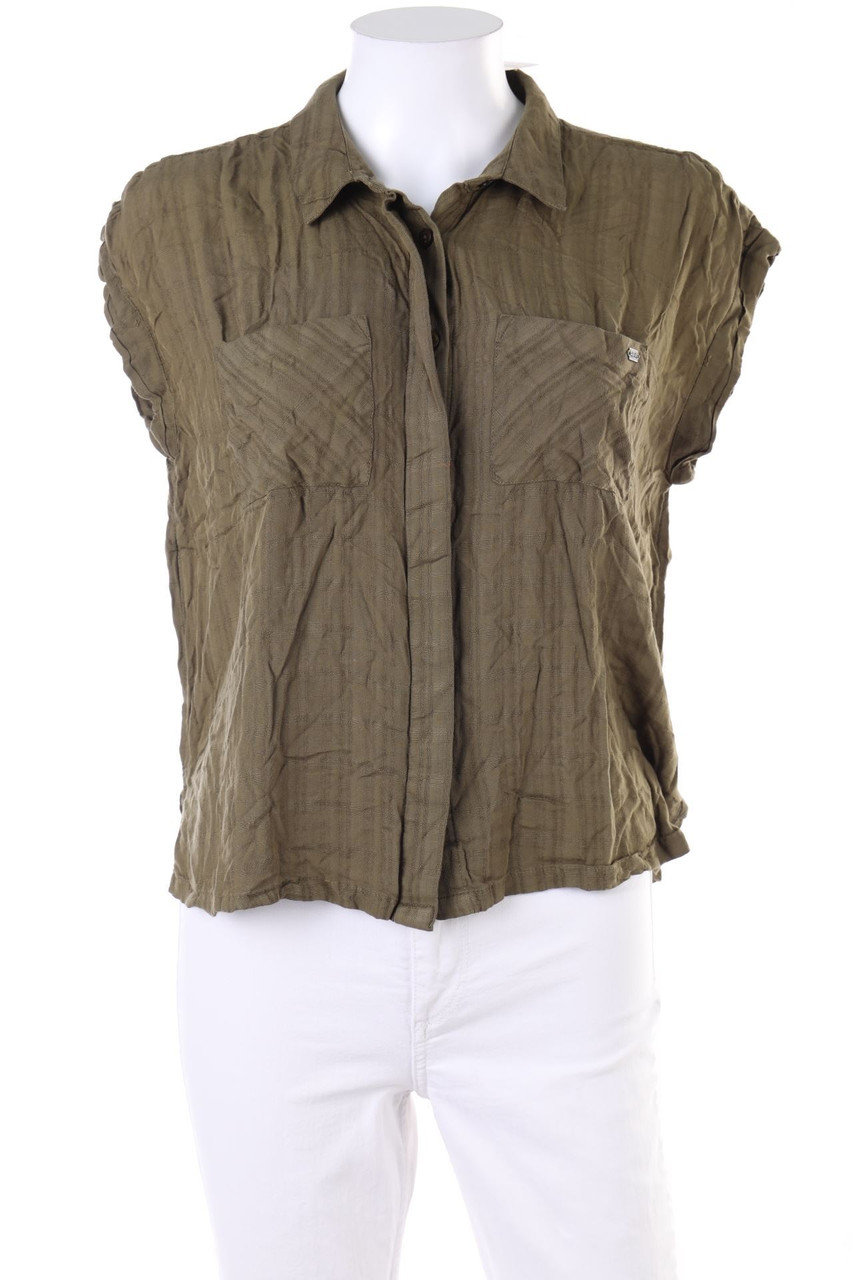 Superdry - ärmellose Hemd-Bluse mit aufgesetzten Taschen - M