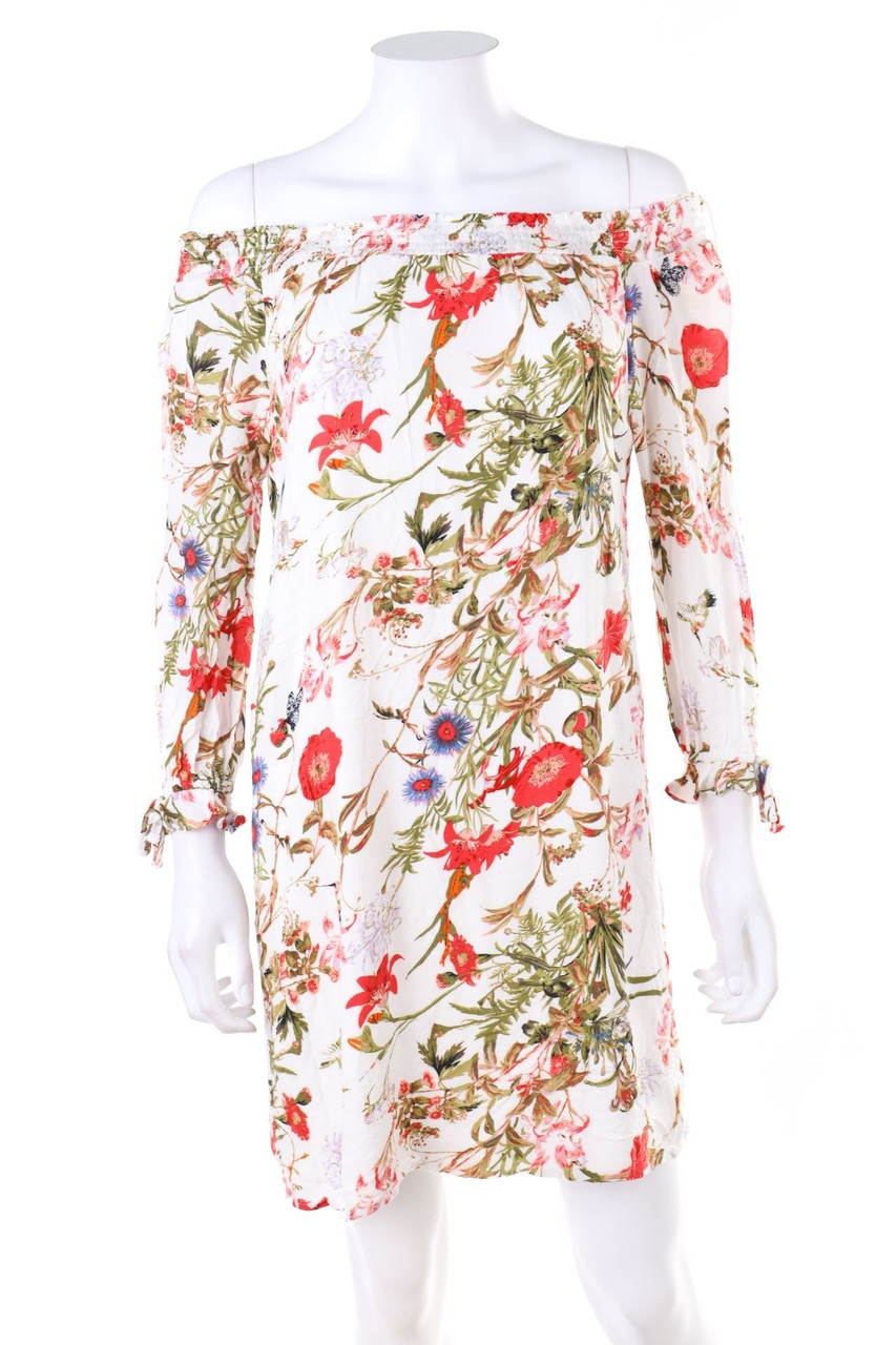 Chicorée - Carmen-dress with Flower Print - XS