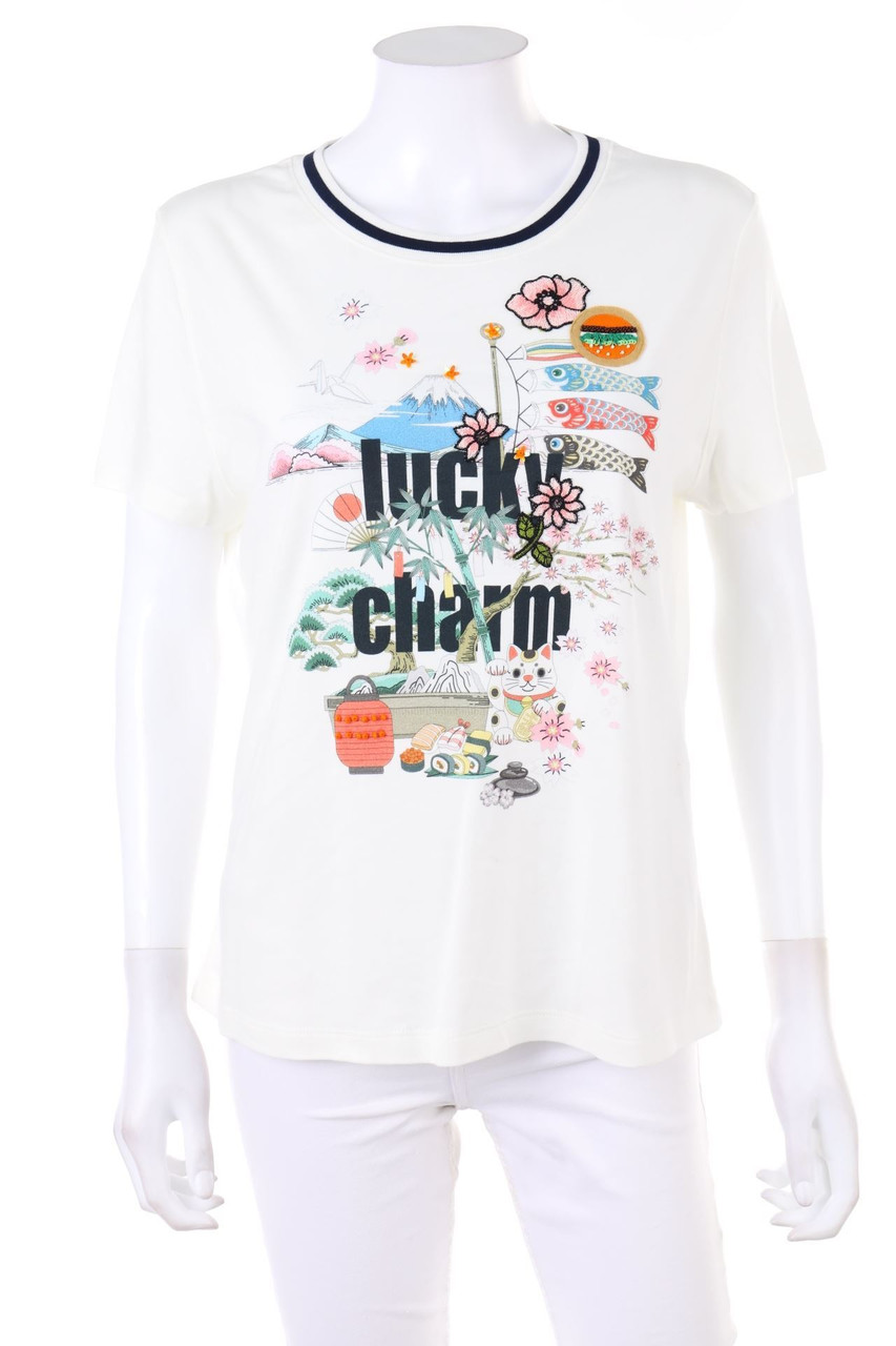MARC CAIN - Kurzarm-Shirt mit Print - D 40
