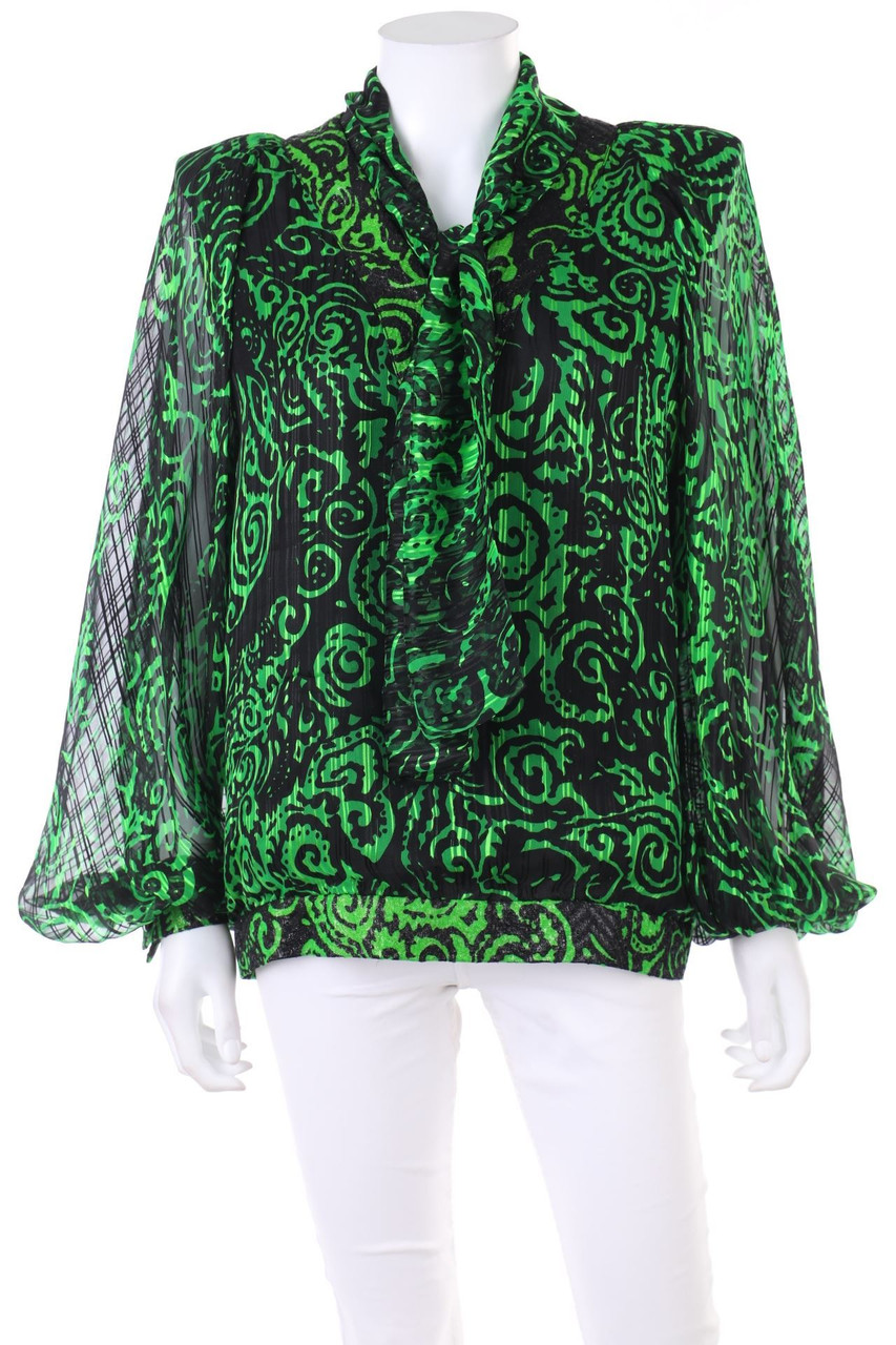 Gianni Accardi - Vintage-Pussy Bow Blouse with floral print - L