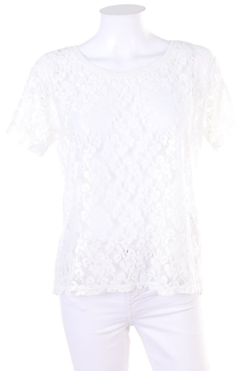 H&M - Kurzarm-Bluse aus Spitze - S