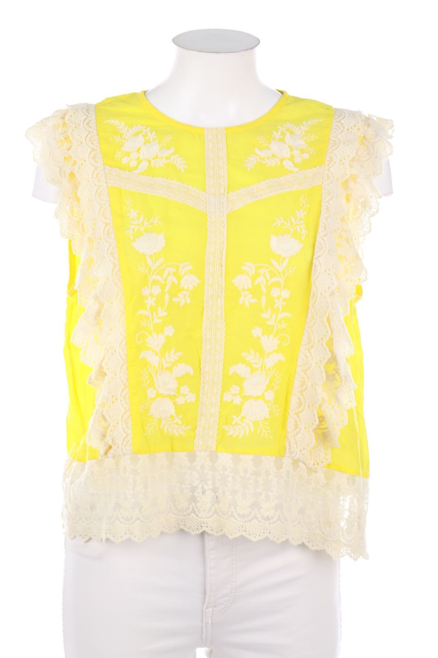 ZARA WOMAN - Boho-Blusentop mit Spitze - L