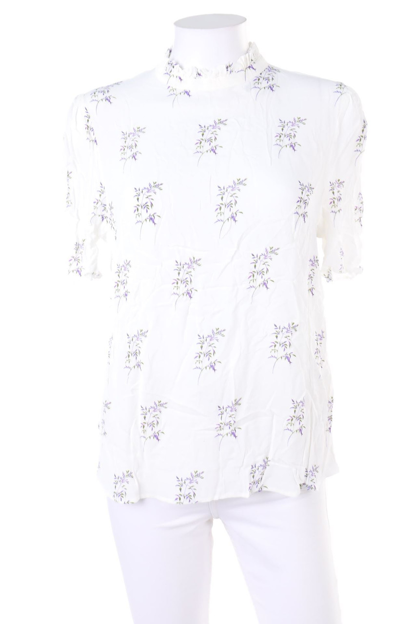 H&M - Kurzarm-Bluse mit Blumen-Print - M