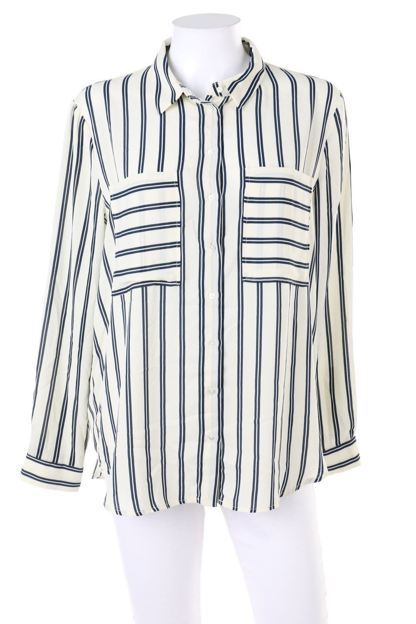 MANGO - Oversize-Hemd-Bluse mit Streifen - L