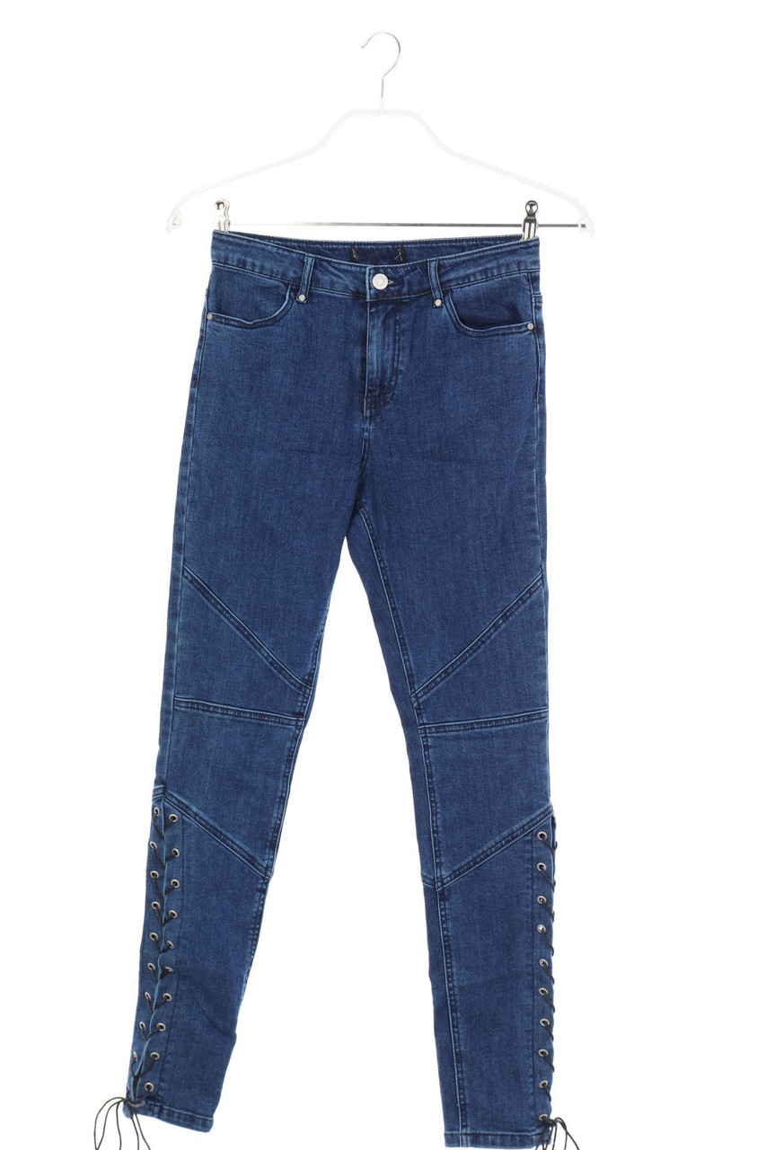 Ohne Label - Distressed Skinny-Jeans mit Schnürung - W27