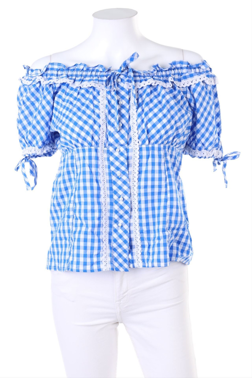 esmara - Shortsleeve Blouse, Checked - D 36-38