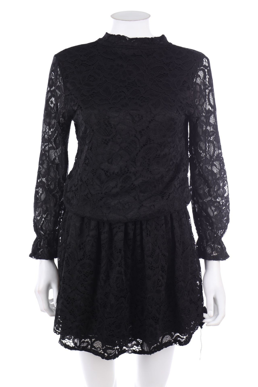 Ohne Label - Kleid aus Spitze mit Gummizug - D 36