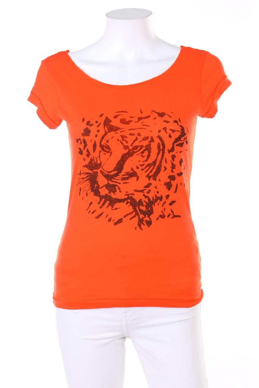 H&M DIVIDED - Print-Kurzarm-Shirt mit tiefem Rückenausschnitt - D 34