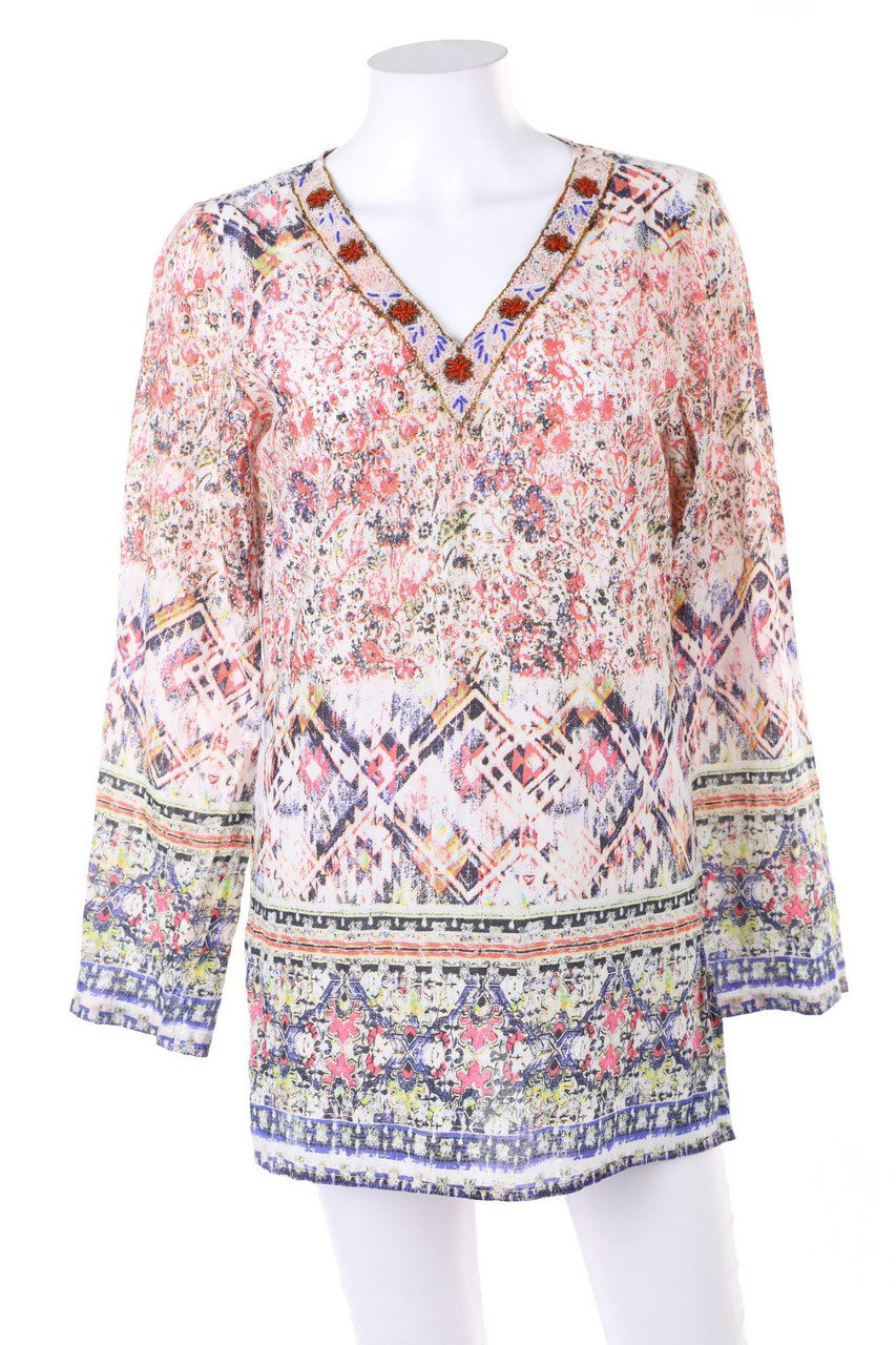 she - Print-Blouse, Cotton with Pearls - D 38