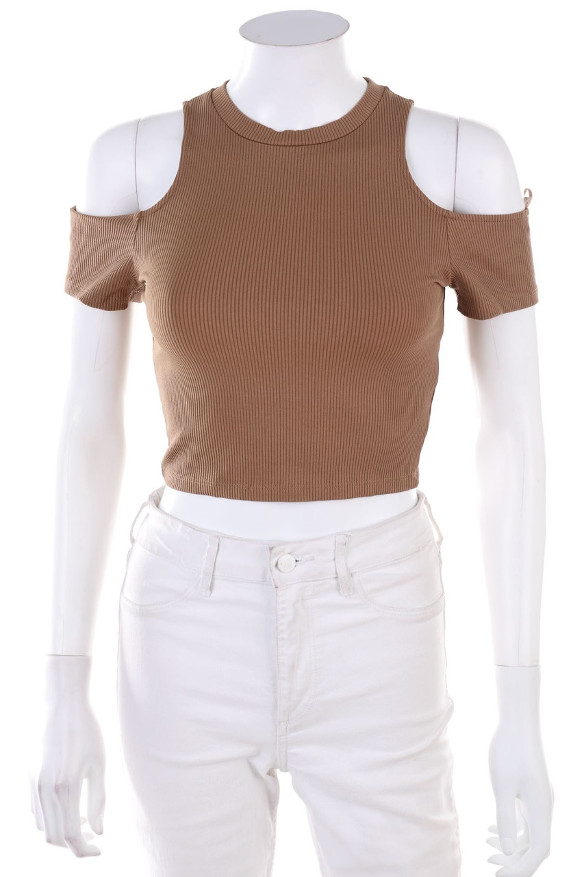 Bershka - Cropped-Shirt with Cut-outs - S