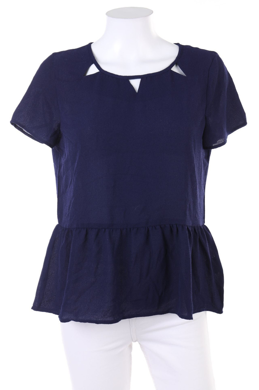 zebra - Shortsleeve Blouse with Cut-outs - S