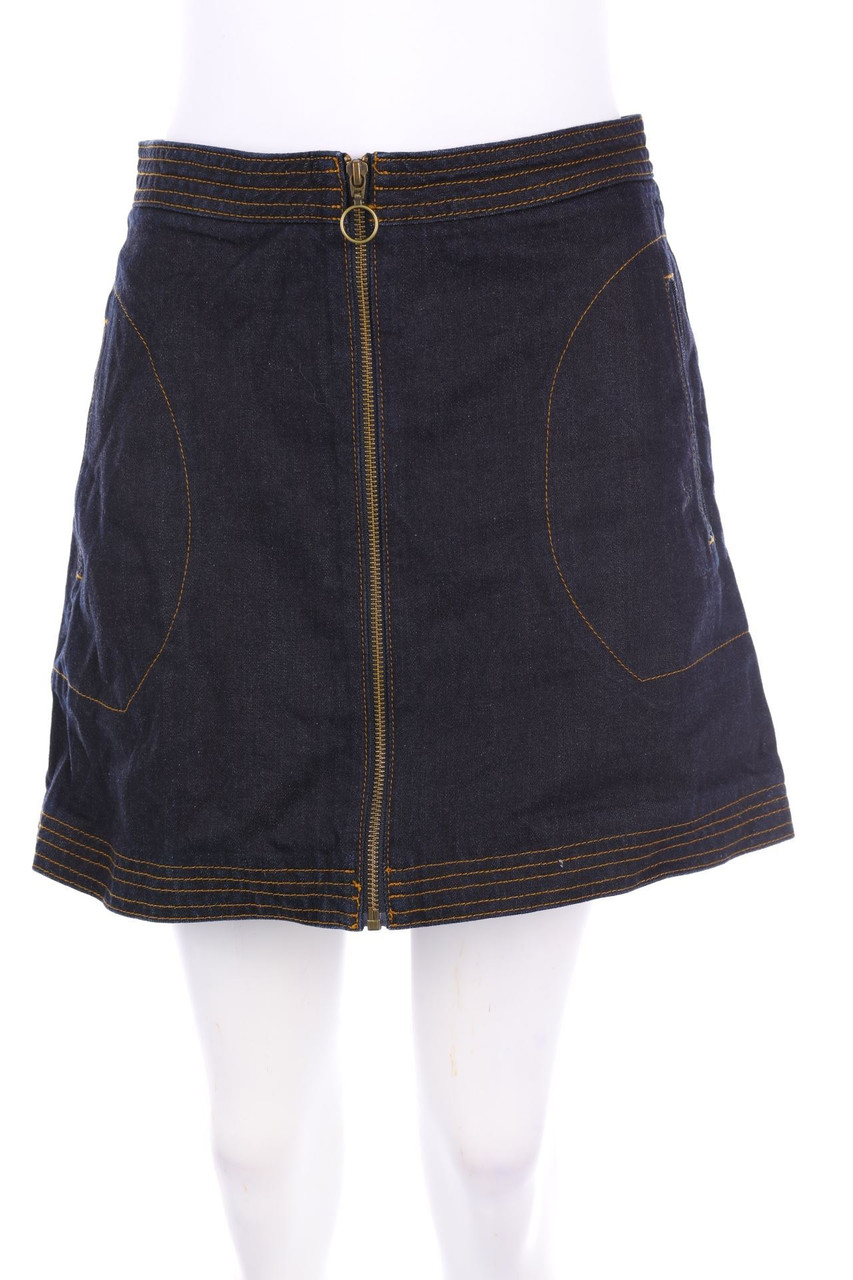 COOPERATIVE - Denim Mini Skirt with Zipper - M