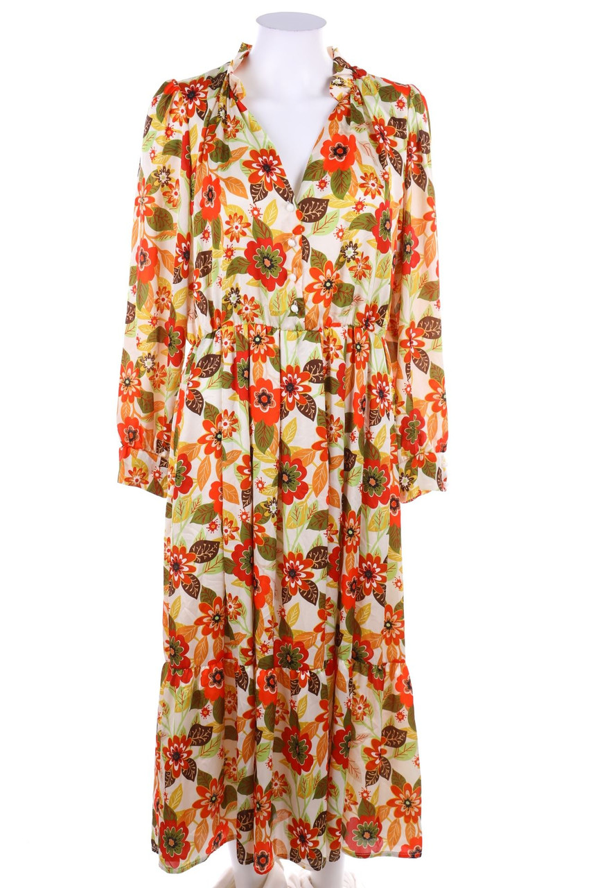 Maryley - Maxi Dress with Flower Print - D 40