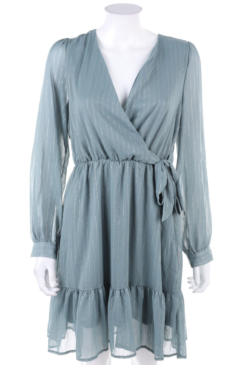 ONLY - Kleid in Wickel-Optik mit Streifen - M