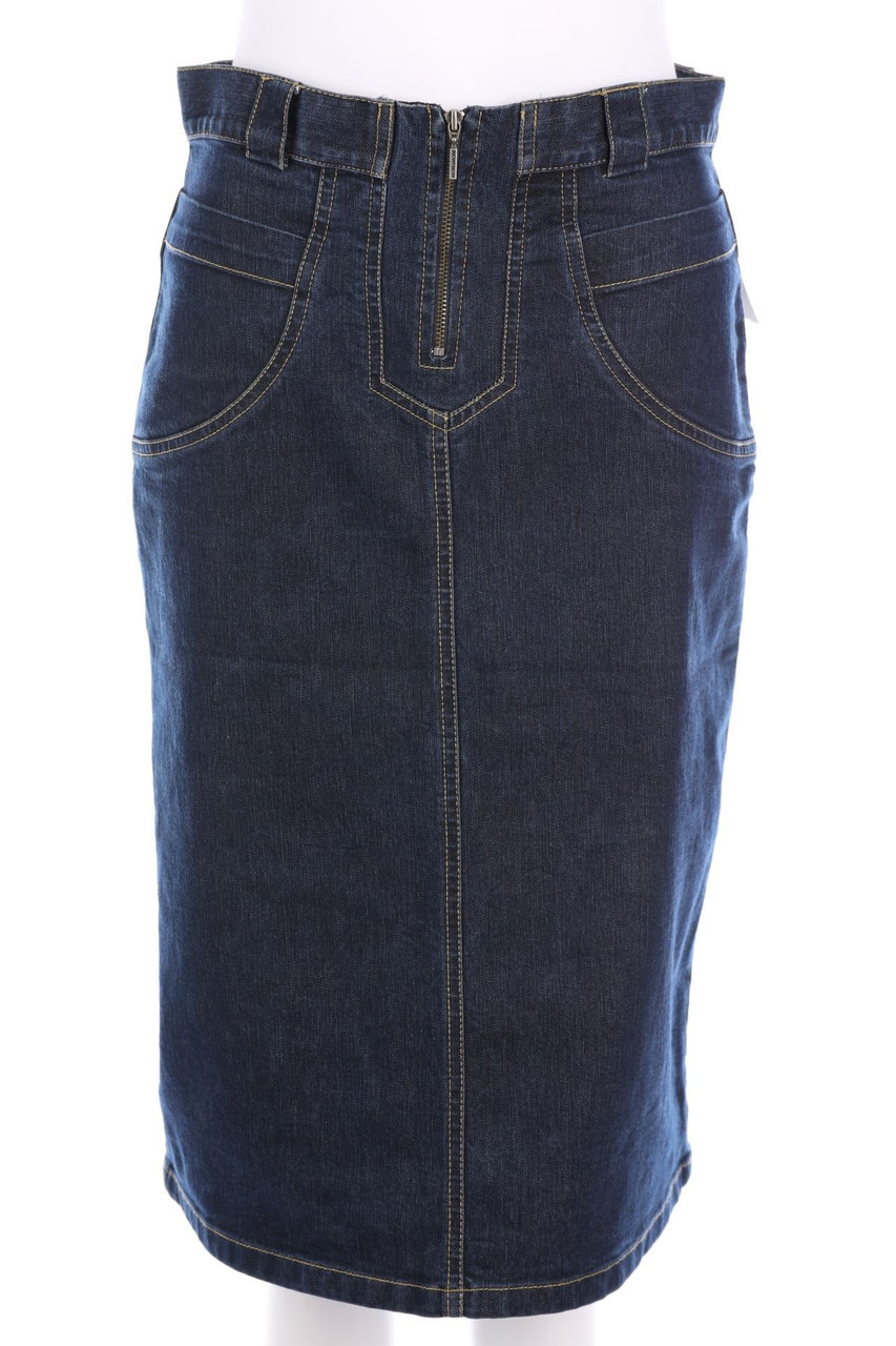 MORE & MORE - Denim Skirt with Zipper Closure - D 38