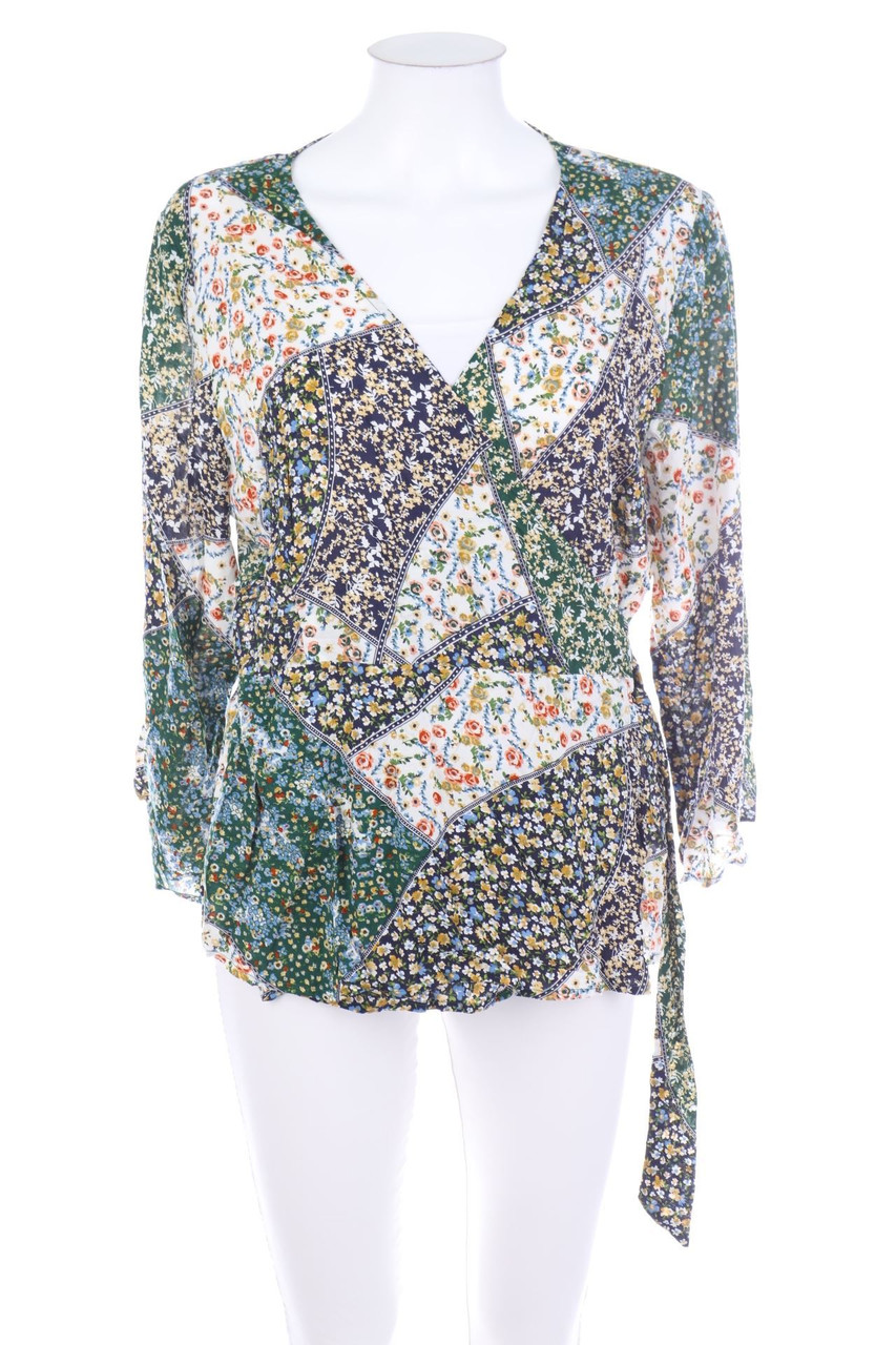 YAS - Wickel-Bluse mit Blumen-Print - XL