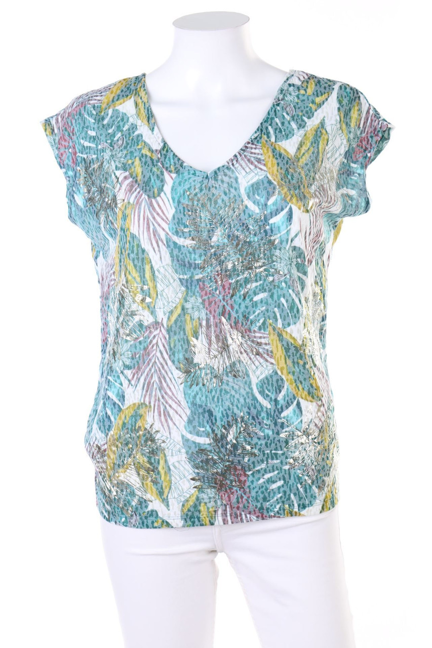promod - Print-Top mit Glitzer zum Knoten - XS