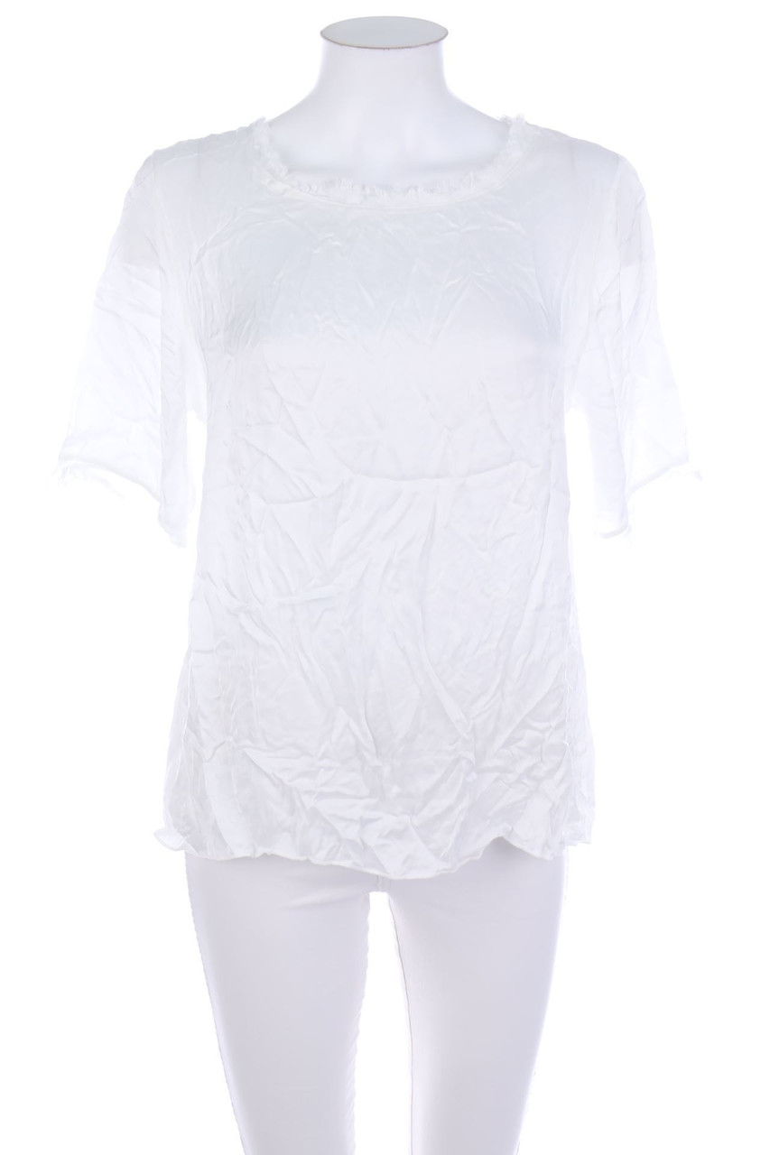 MOTEL - Kurzarm-Bluse mit Fransen - M