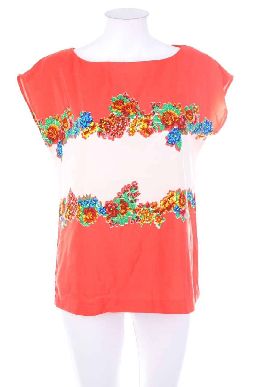 MANGO COLLECTION - Kurzarm-Bluse mit Blumen-Print - XS