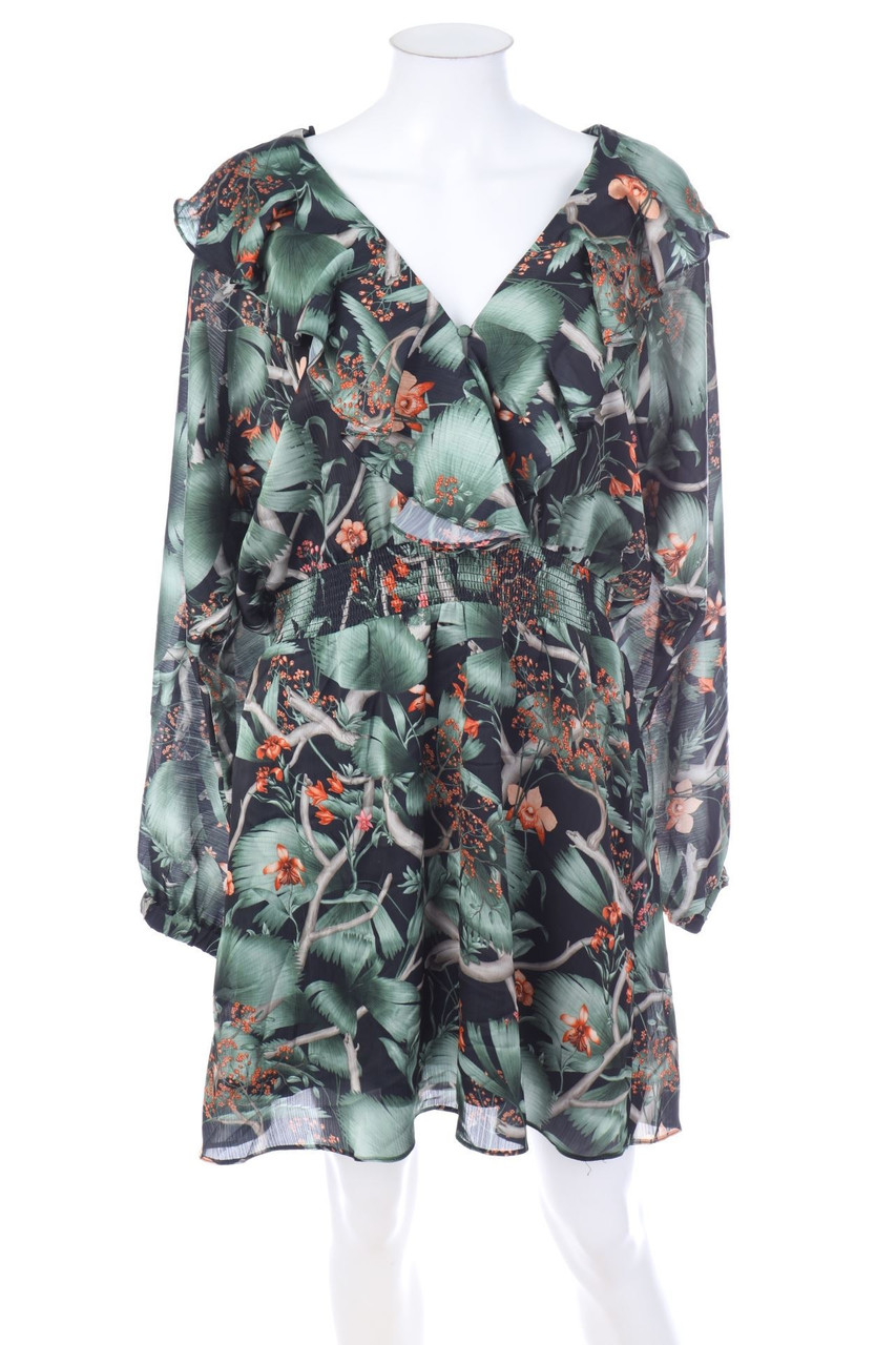H&M x Johanna Ortiz - Volants-dress with floral print with Overcut Shoulder - L