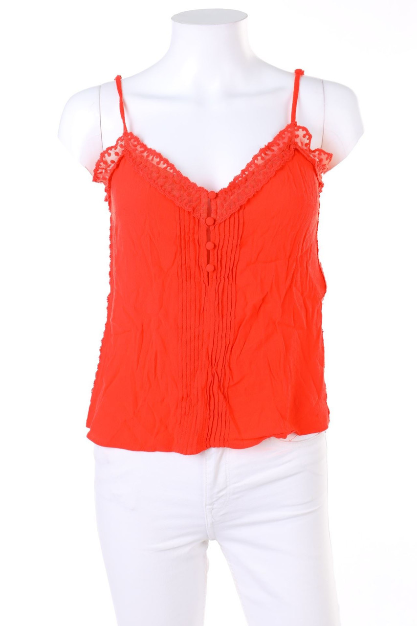 NAF NAF - Träger-Top in A-Linie aus Viskose mit Spitze - D 36