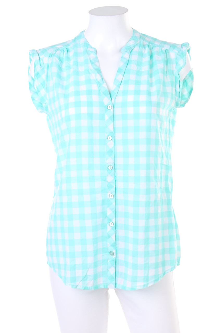 No Label - Blouse Top, Checked - S