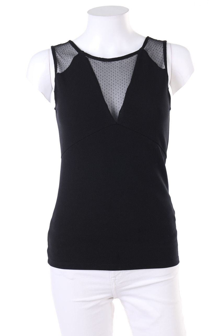 MORGAN - Blouse Top with Mesh Insert - XS