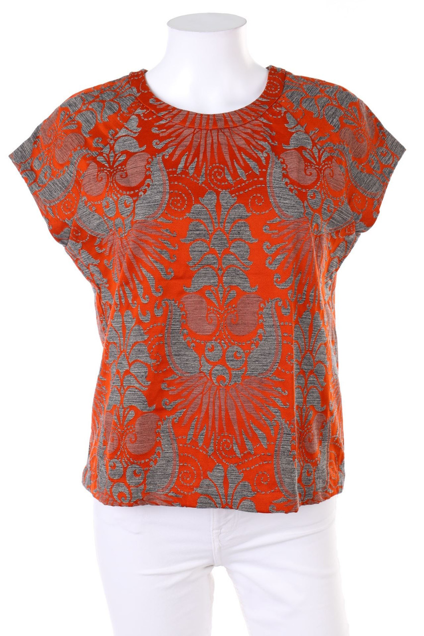 MALIPARMI - Kurzarm-Bluse mit Muster - D 42