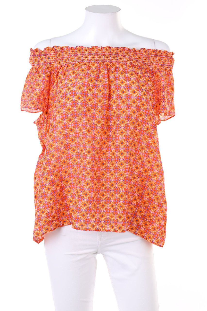 LES PETITES - Print-Off-the-shoulder blouse with Silk - M