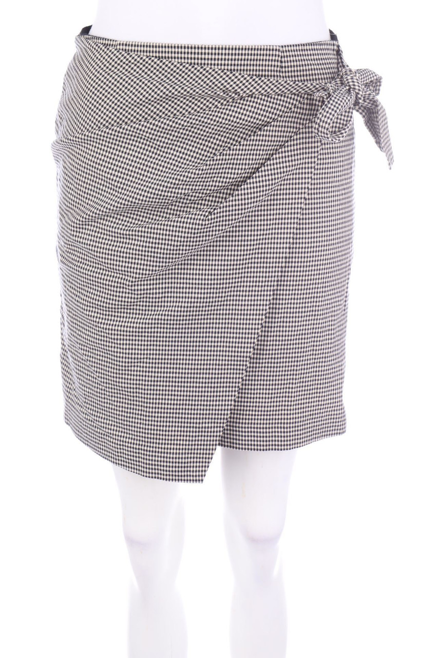 Massimo Dutti - Minirock in Wickel-Optik mit Karo-Muster - D 36