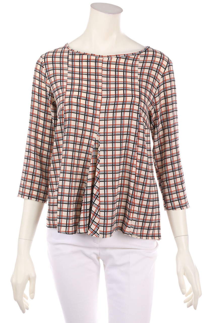RINASCIMENTO - Checked Blouse with 3/4 Sleeve - S