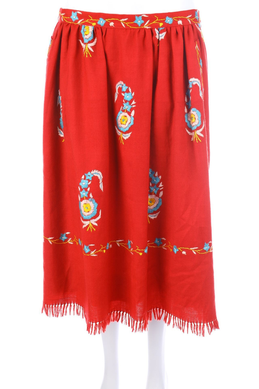 VINTAGE - Midi Skirt with Embroideries - D 38