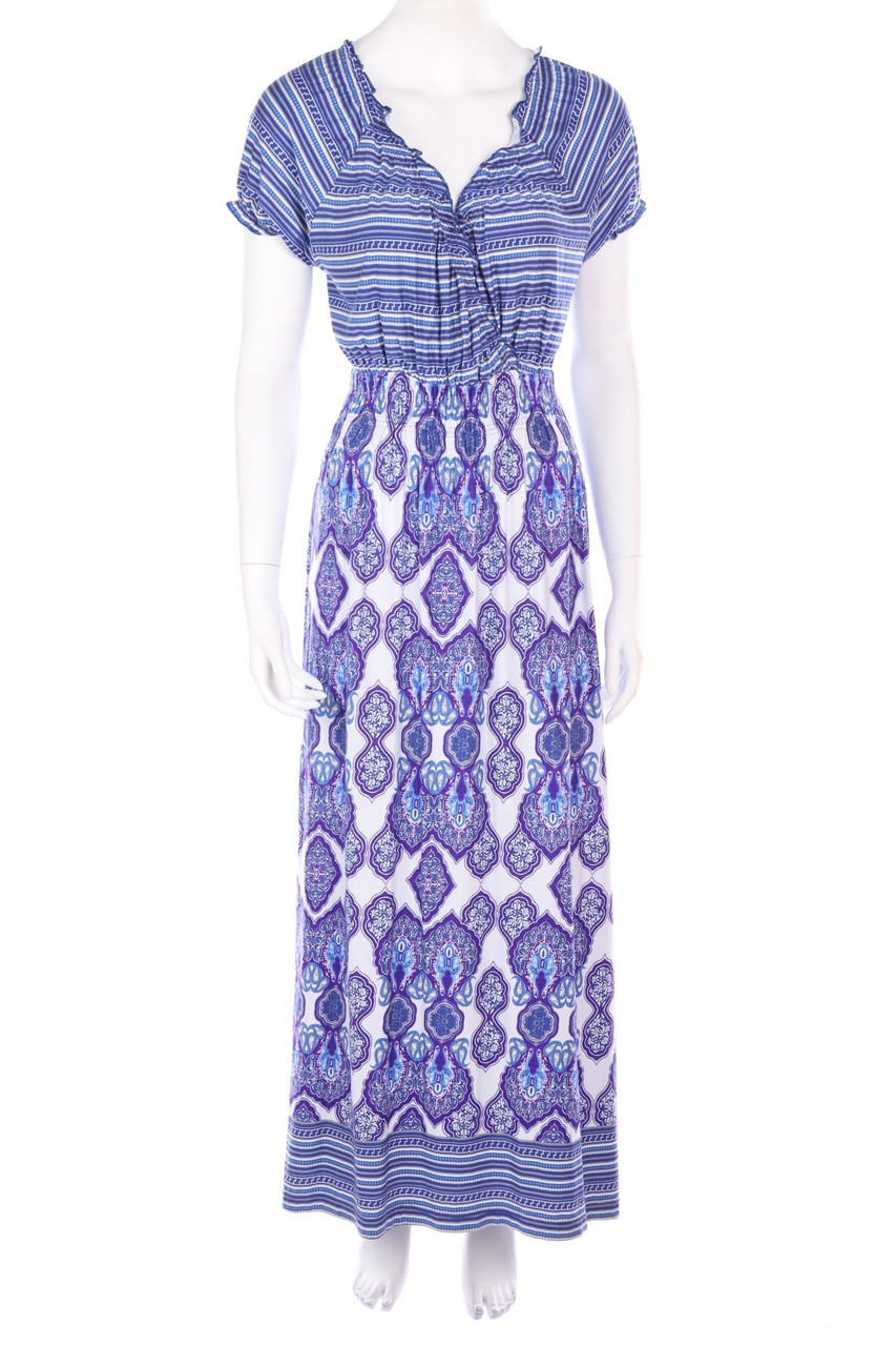 BODYFLIRT - Muster-Maxi-Kleid mit Rüschen - D 40-42