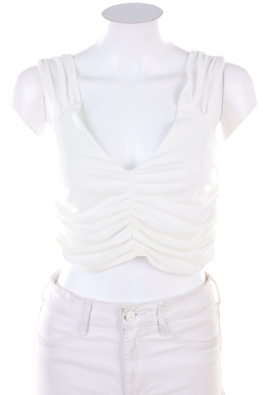 ZARA - Crop-Top mit Raffungen - M