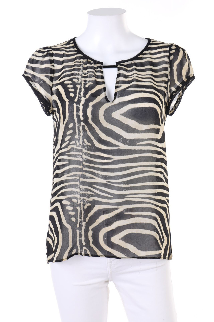 ZARA - Kurzarm-Bluse mit Print - S
