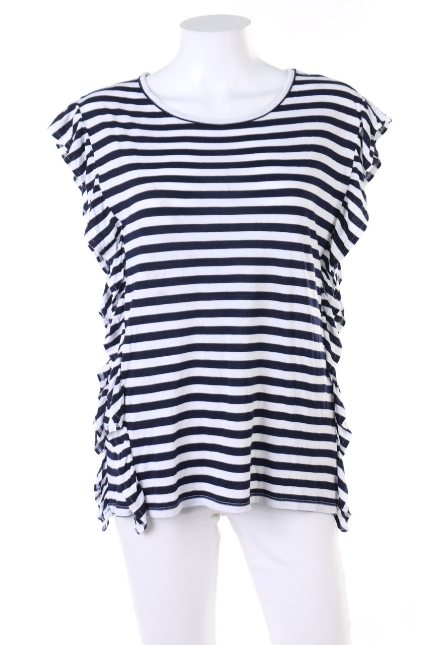CONLEYS - Streifen-Top aus Viskose mit Volants - S