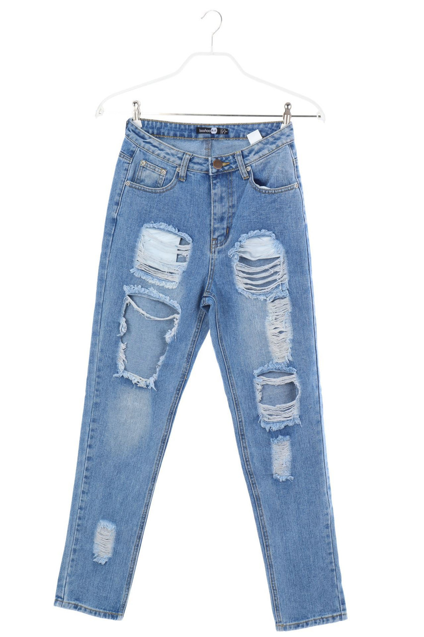 Boohoo - High Waist-Destroyed Skinny-Jeans - D 34