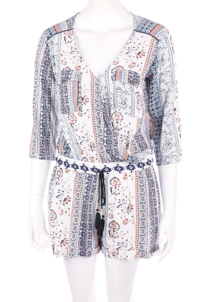 KAPORAL - Print-Playsuit mit Krempel-Ärmeln - M