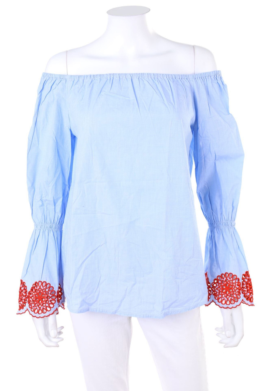 BAILLY DIEHL - Off-the-shoulder blouse with Eyelet Lace, Boho Style - D 34