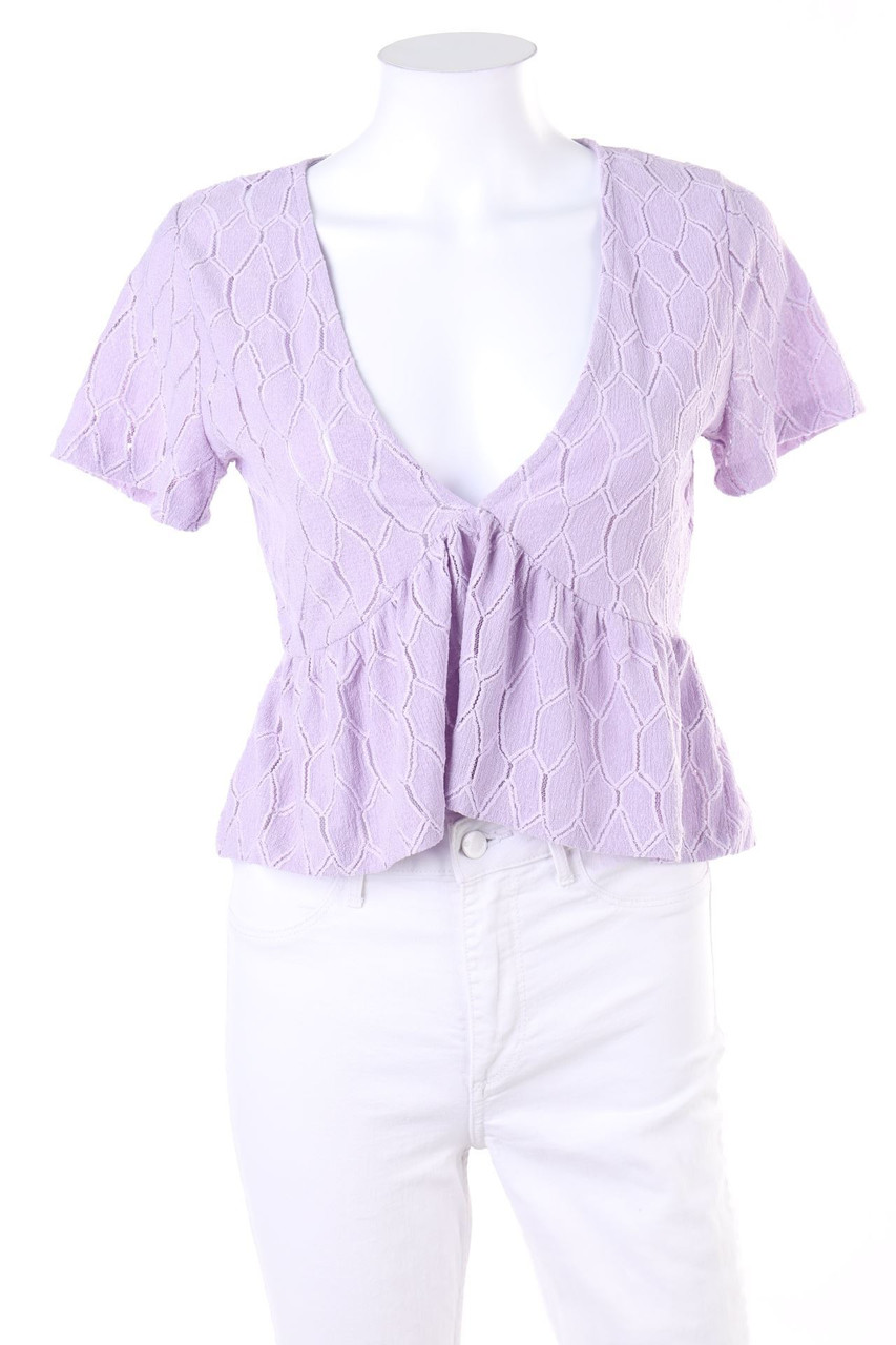 PULL&BEAR - Cropped-Shirt mit Volants - D 36