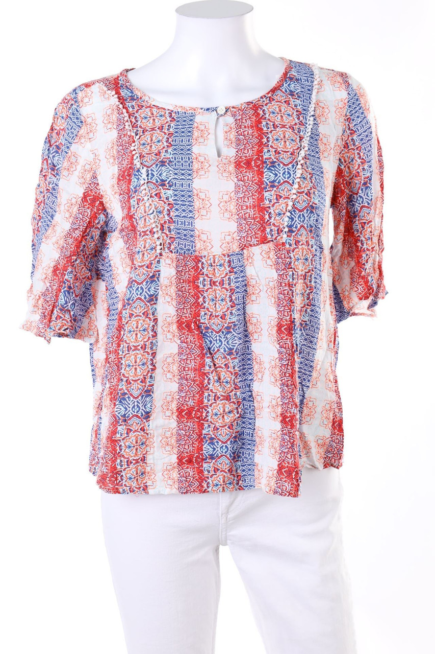 No Label - Shortsleeve Blouse with Print - S
