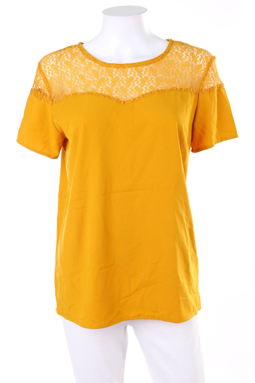 No Label - Shortsleeve Blouse with Lace - L