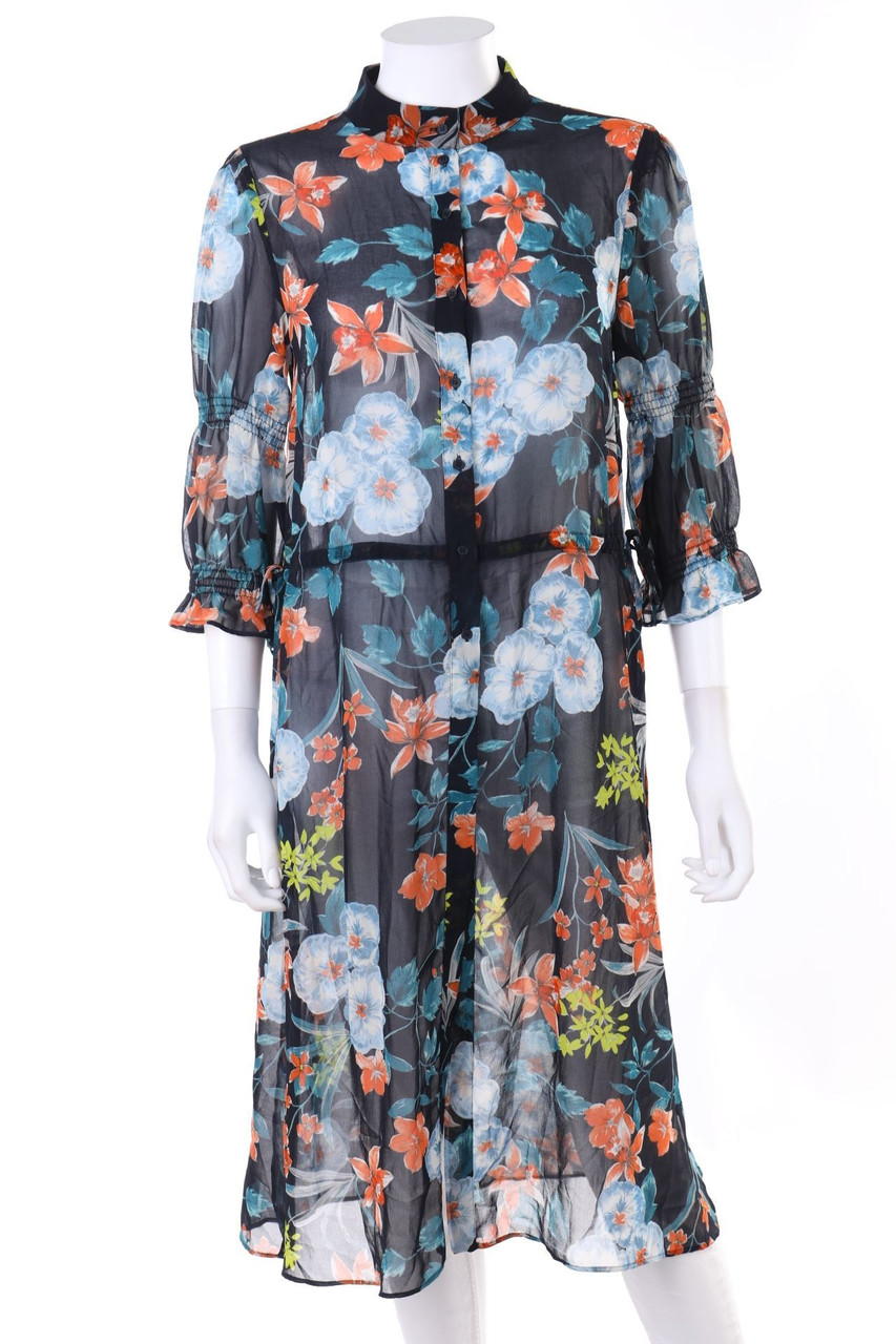 ZARA - Shirt Dress with Flower Print - M