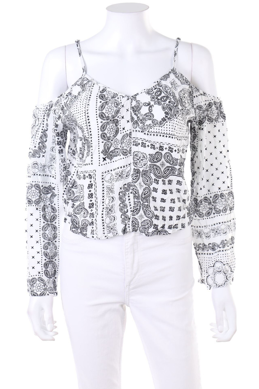 H&M - Cold-Shoulder-Bluse mit Paisley-Print - D 38