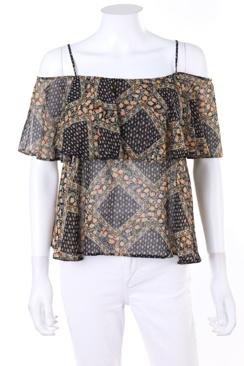 No Label - Cold-Shoulder-Blouse - XS