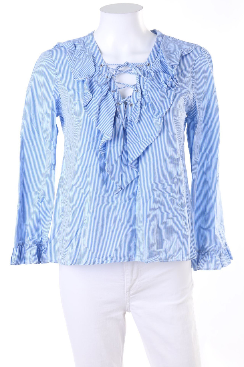 Stradivarius - Ruffled Blouse with Stripes - S