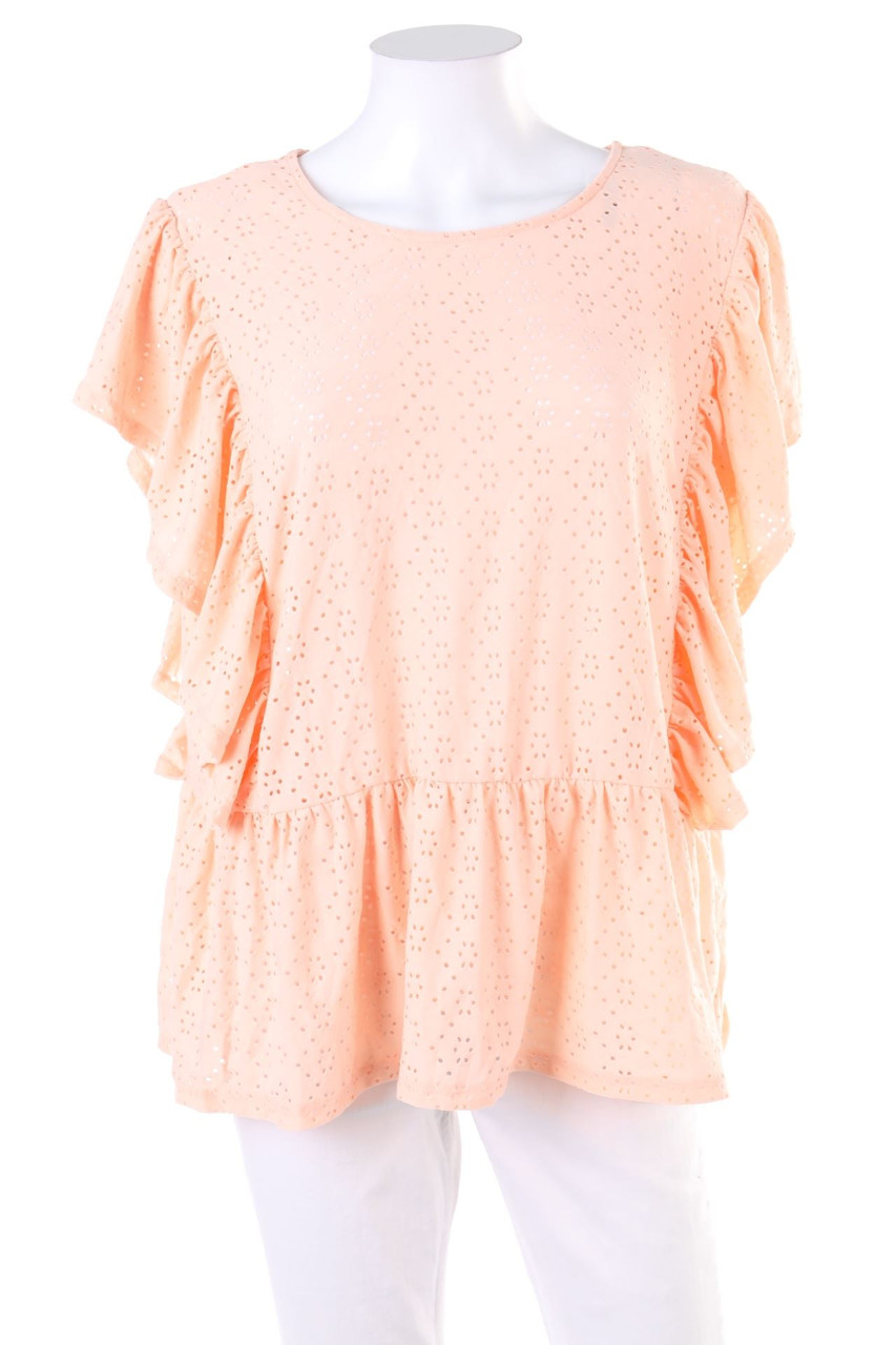 No Label - Ruffled Shirt, Eyelet Lace  - XXL