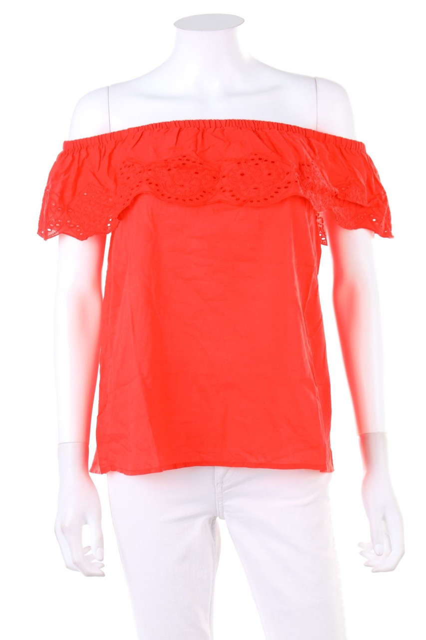 H&M LOGG - Carmen-Bluse mit Lochspitze - D 36